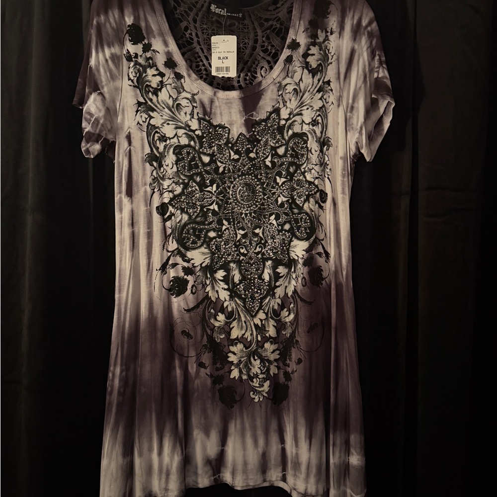 Vocal Tie-Dye Purple and Black Graphic Tee